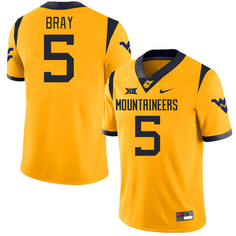 Men #5 Jaden Bray West Virginia Mountaineers College 2024 New Uniforms Football Jerseys Stitched Sal